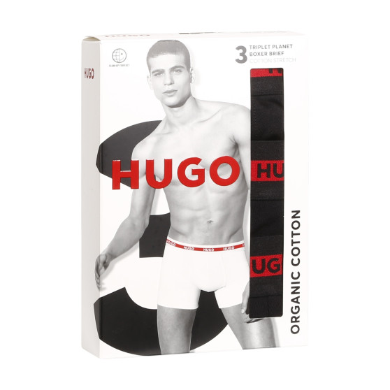 3PACK vīriešu bokseru šorti HUGO melni (50496713 002)