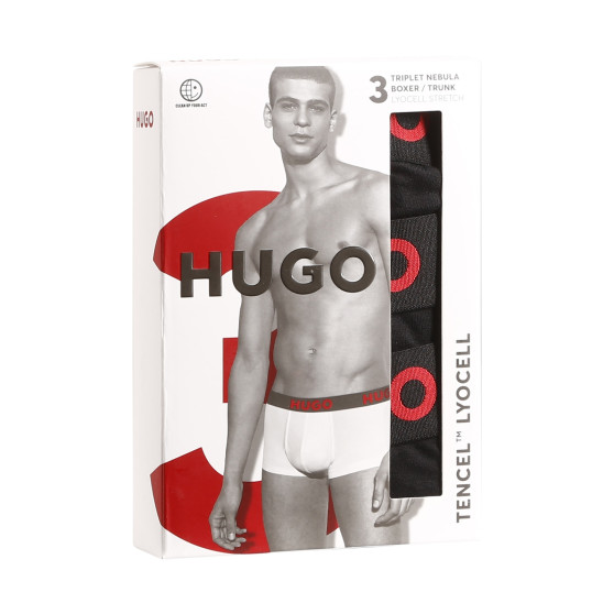 3PACK vīriešu bokseru šorti HUGO melni (50496723 001)