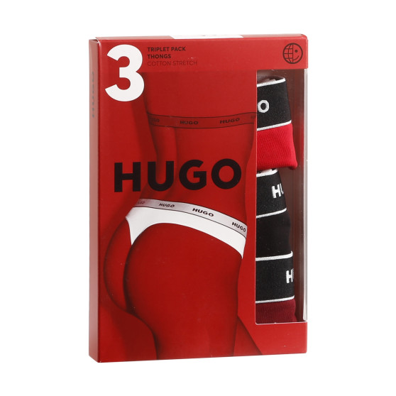 3PACK Sieviešu stringi HUGO daudzkrāsains (50480150 982)