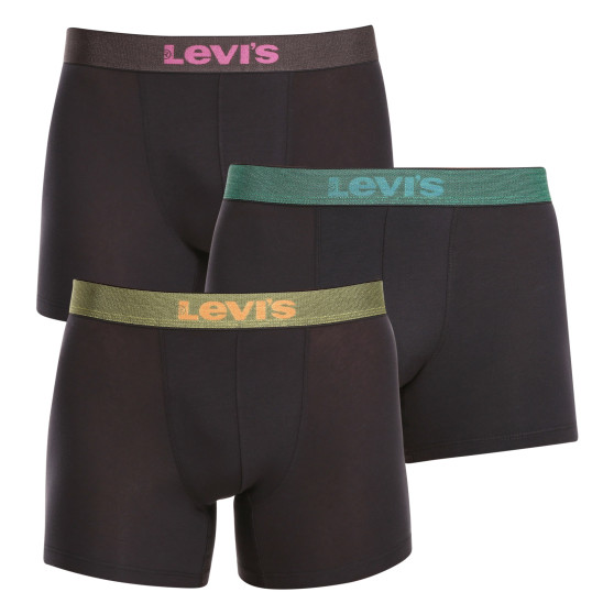 3PACK vīriešu bokseru šorti Levis melni (701224662 001)