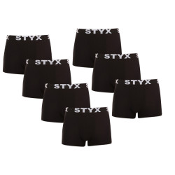 7PACK vīriešu bokseru šorti Styx sport elastīgi melni (7G960)