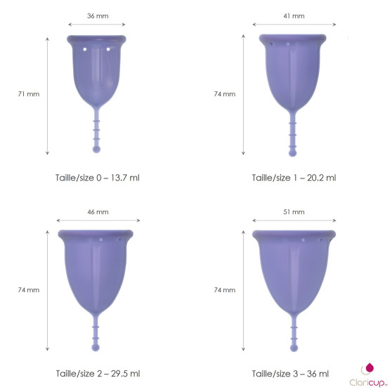 Menstruālā krūze Claricup Violet 0 (CLAR05)