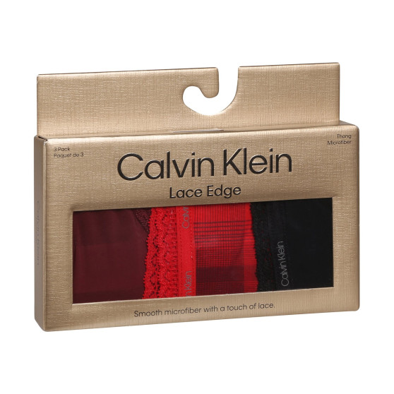 3PACK Sieviešu stringi Calvin Klein daudzkrāsains (QD5151E-I24)