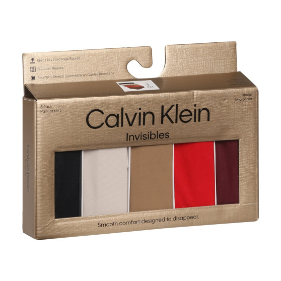 5PACK Sieviešu biksītes Calvin Klein bezšuvju daudzkrāsainas (QD5148E-HW1)