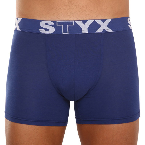 3PACK vīriešu bokseru šorti Styx garie sporta elastīgie tumši zili (3U968)