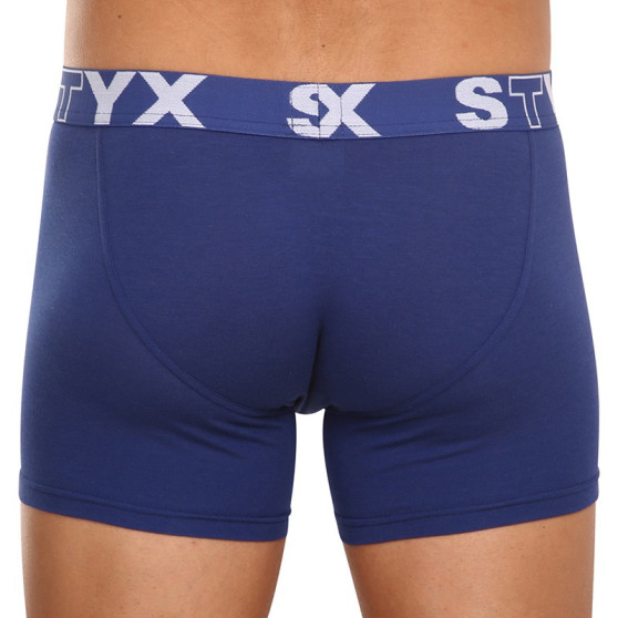 3PACK vīriešu bokseru šorti Styx garie sporta elastīgie tumši zili (3U968)