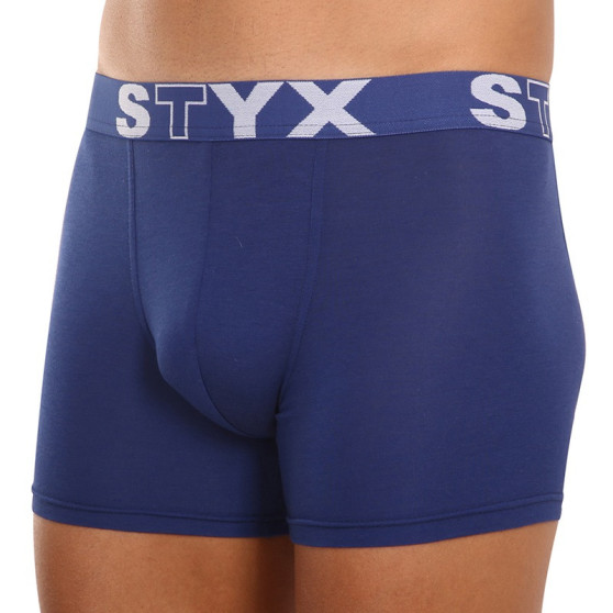 3PACK vīriešu bokseru šorti Styx garie sporta elastīgie tumši zili (3U968)