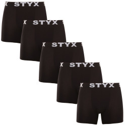 5PACK vīriešu bokseru bikses Styx garas sporta elastīgas melnas (5U960)