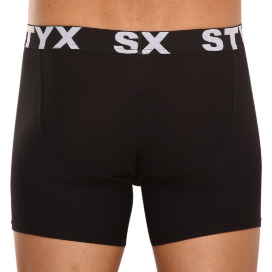 5PACK vīriešu bokseru bikses Styx sporta elastīgās oversized melnas krāsas (5R960)