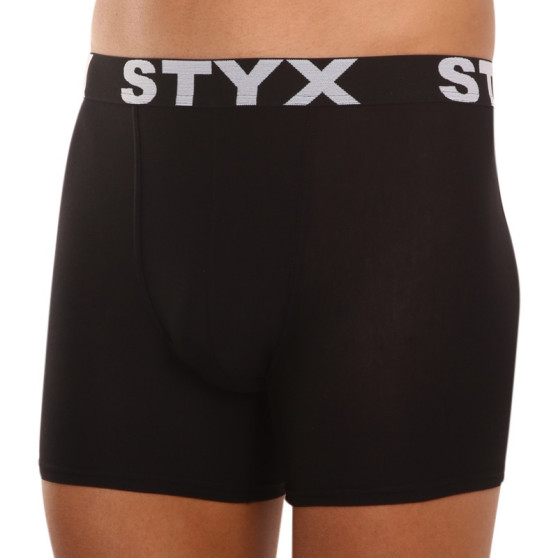 5PACK vīriešu bokseru bikses Styx sporta elastīgās oversized melnas krāsas (5R960)