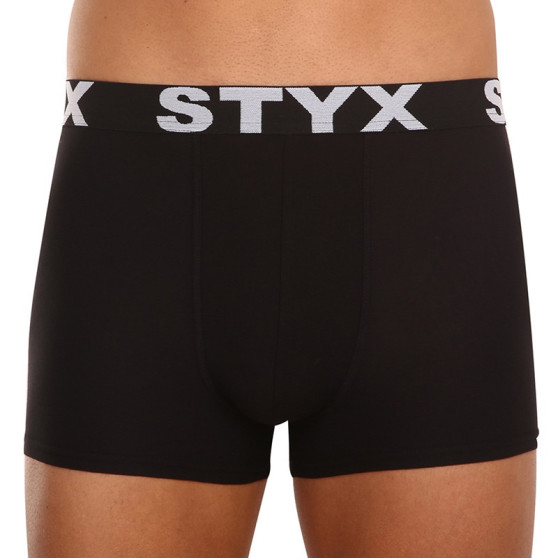 5PACK vīriešu bokseru bikses Styx sporta elastīgās oversized melnas krāsas (5R960)