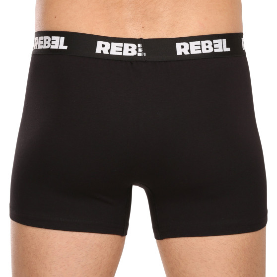 3PACK vīriešu bokseru šorti Nedeto Rebel black (3NBR001)