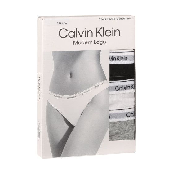 3PACK Sieviešu stringi Calvin Klein daudzkrāsains (QD5209E-MPI)