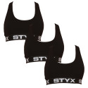 3PACK sieviešu krūšturis Styx sport black (3IP0960)