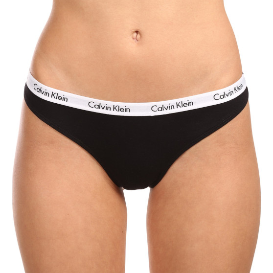 3PACK Sieviešu stringi Calvin Klein daudzkrāsains (QD3587E-WZB)