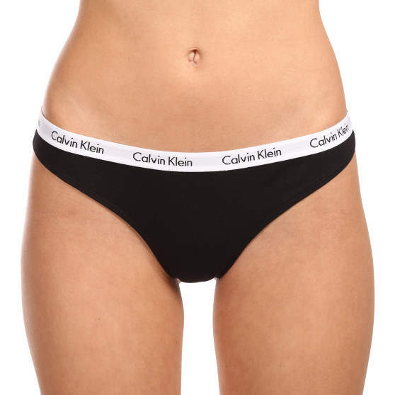 3PACK Sieviešu stringi Calvin Klein daudzkrāsains (QD3587E-WZB)