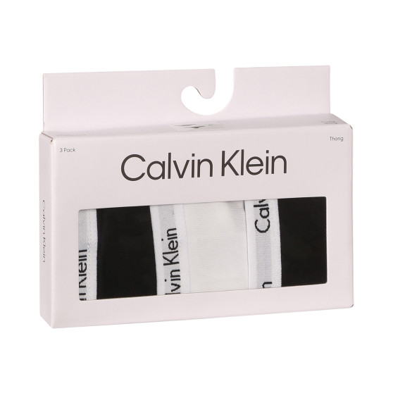 3PACK Sieviešu stringi Calvin Klein daudzkrāsains (QD3587E-WZB)