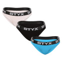 3PACK sieviešu biksītes Styx sporta elastīgās daudzkrāsainas (3IK96019)