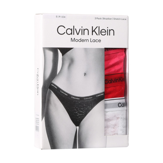 3PACK Sieviešu brazīliešu biksītes Calvin Klein daudzkrāsainas (QD5225E-NPC)