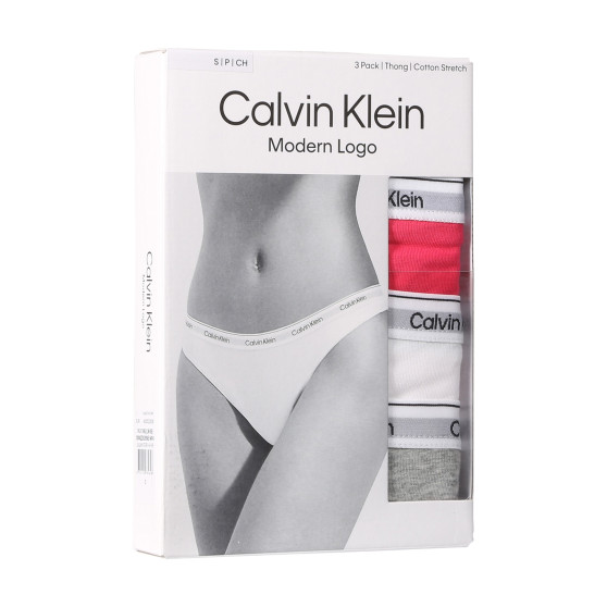 3PACK Sieviešu stringi Calvin Klein daudzkrāsains (QD5209E-NP4)