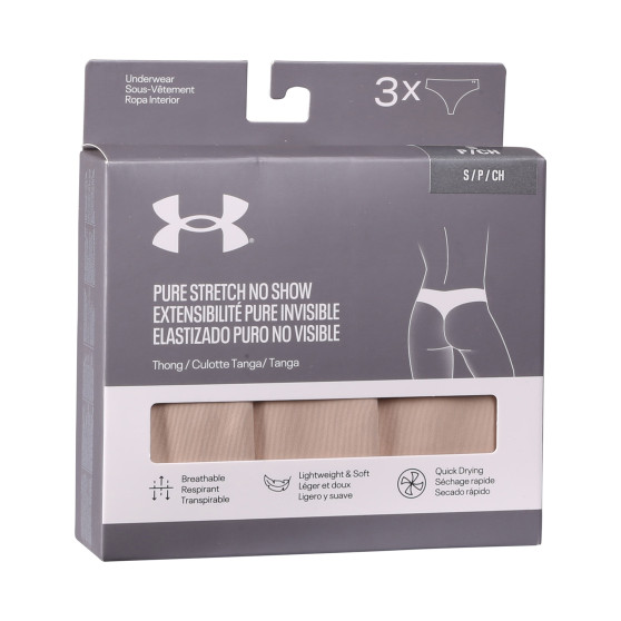 3PACK sieviešu stringi Under Armour bēšs (1383893 500)