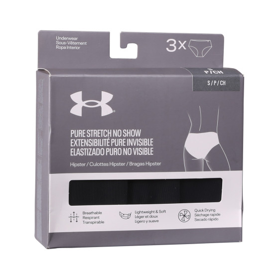 3PACK sieviešu biksītes Under Armour melnas (1383895 001)