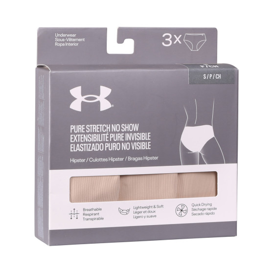 3PACK sieviešu biksītes Under Armour bēšs (1383895 500)