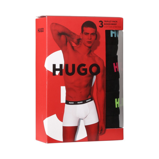 3PACK vīriešu bokseru šorti HUGO melni (50503079 971)