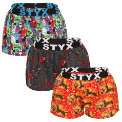 3PACK sieviešu bokserbokseršorti Styx art sports gumijas daudzkrāsaini (3T15245)