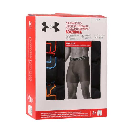 3PACK vīriešu bokseru šorti Under Armour melni (1383878 002)