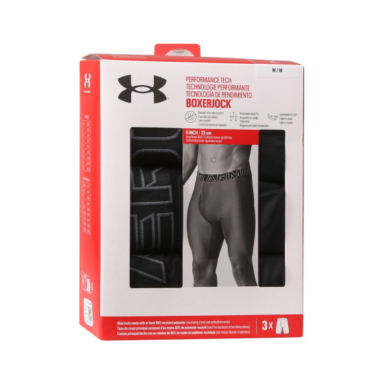 3PACK vīriešu bokseru šorti Under Armour melni (1383880 001)