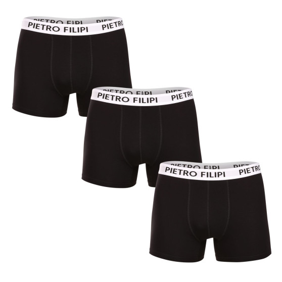 3PACK vīriešu bokseru šorti Pietro Filipi melni (3BCL003)