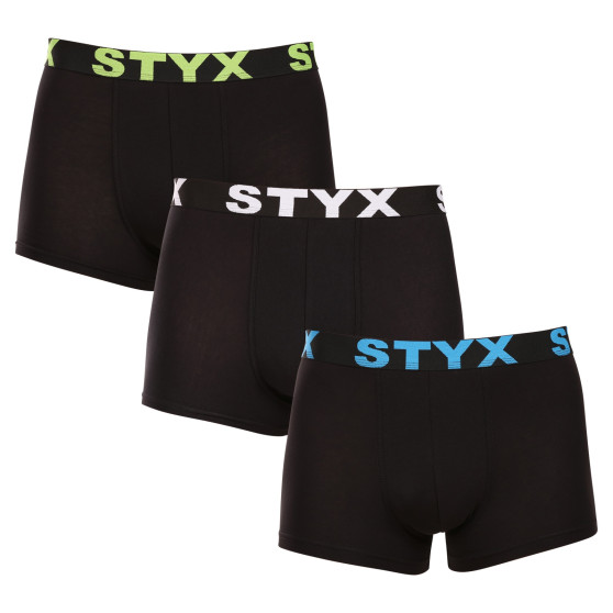 3PACK vīriešu bokseru bikses Styx sporta elastīgās daudzkrāsainas (G9606162)