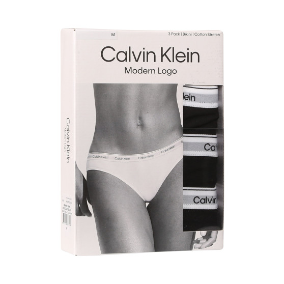 3PACK sieviešu biksītes Calvin Klein melnas (QD5207E-UB1)