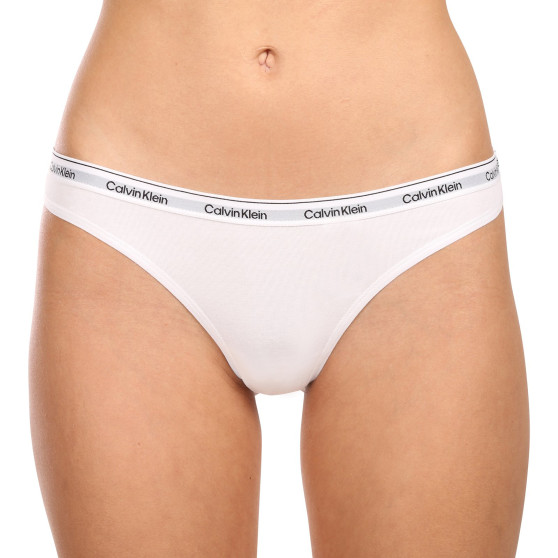 3PACK Sieviešu stringi Calvin Klein white (QD5209E-100)