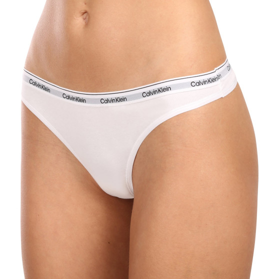 3PACK Sieviešu stringi Calvin Klein white (QD5209E-100)