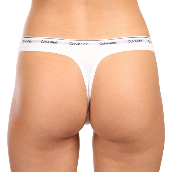 3PACK Sieviešu stringi Calvin Klein white (QD5209E-100)