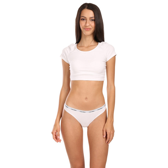 3PACK Sieviešu stringi Calvin Klein white (QD5209E-100)