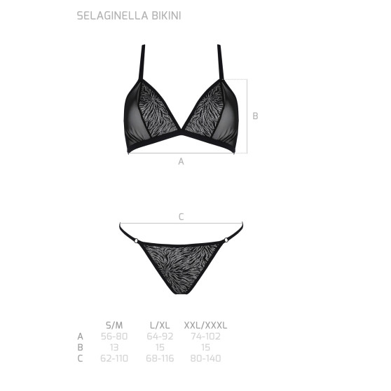 Sieviešu komplekts Passion black (Selaginella bikini)