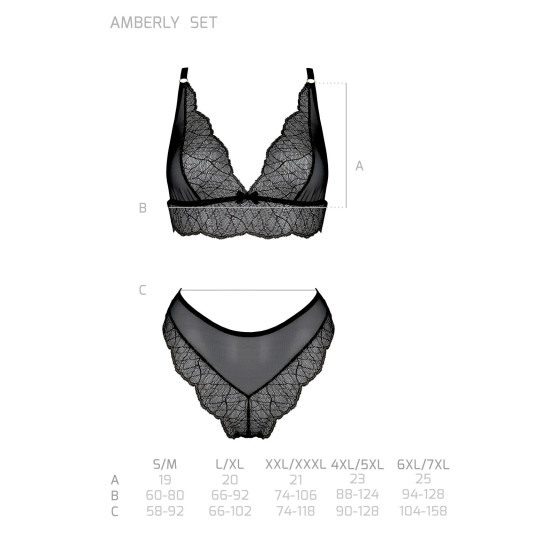 Sieviešu komplekts Passion black (Amberly set)