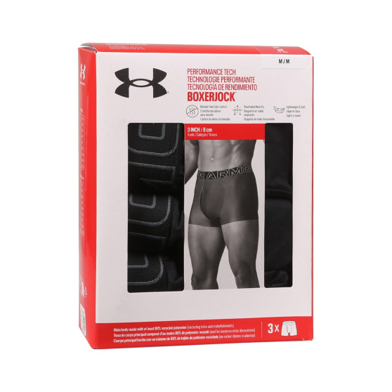 3PACK vīriešu bokseru šorti Under Armour melni (1383882 001)