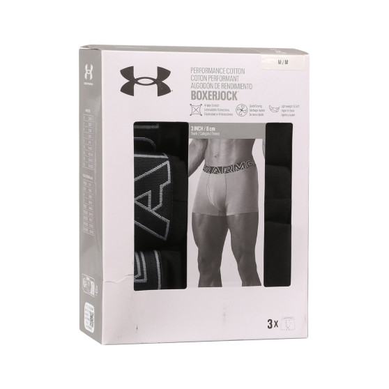 3PACK vīriešu bokseru šorti Under Armour melni (1383891 001)