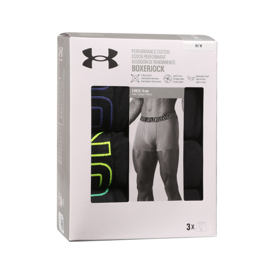 3PACK vīriešu bokseru šorti Under Armour melni (1383891 002)