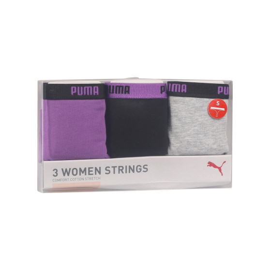 3PACK Sieviešu stringi Puma daudzkrāsains (503008001 004)