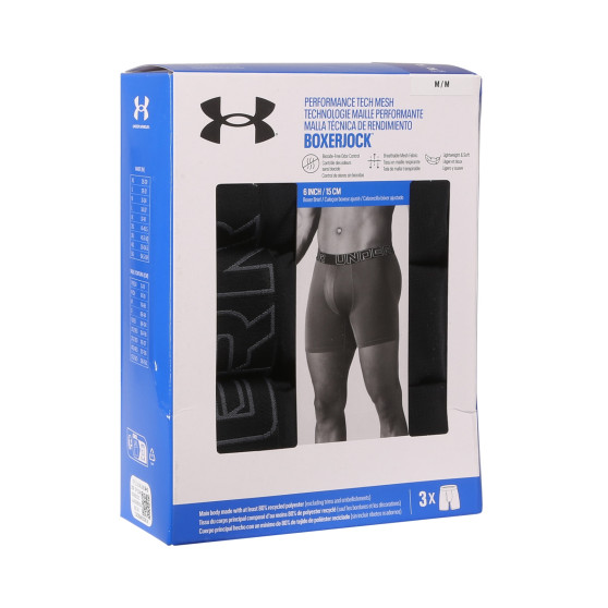 3PACK vīriešu bokseru šorti Under Armour melni (1383884 001)