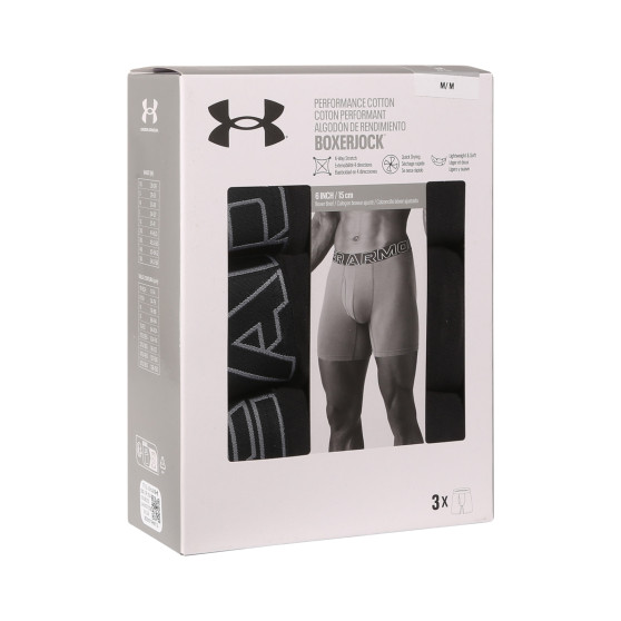 3PACK vīriešu bokseru šorti Under Armour melni (1383889 001)