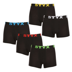 5PACK vīriešu bokseru šorti Styx sport elastīgi melni (5G9601)