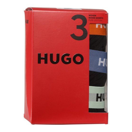 3PACK vīriešu bokserbokseršorti HUGO melni (50518079 961)