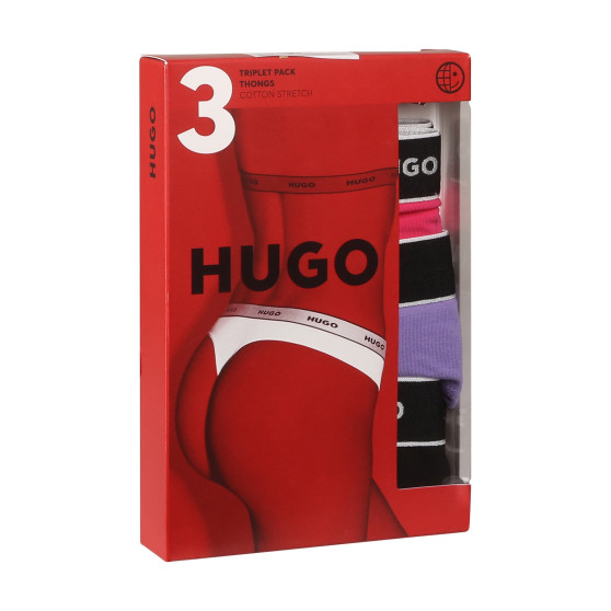 3PACK Sieviešu stringi HUGO daudzkrāsains (50480150 962)