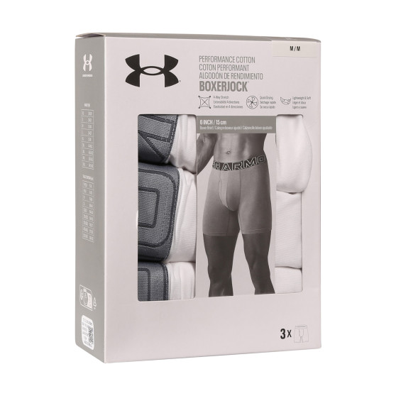 3PACK vīriešu bokseru šorti Under Armour balti (1383889 100)